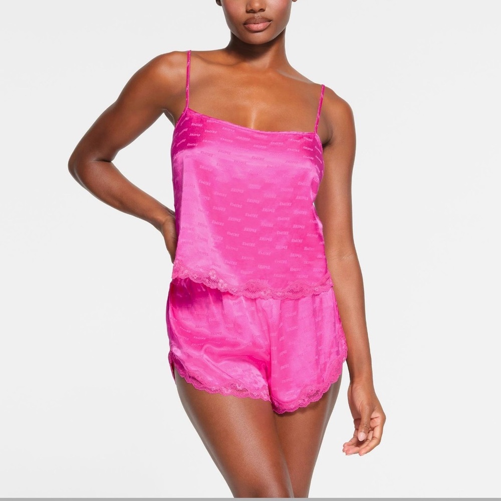 NWT Skims Jacquard Lace Cami - Hot Pink - Small